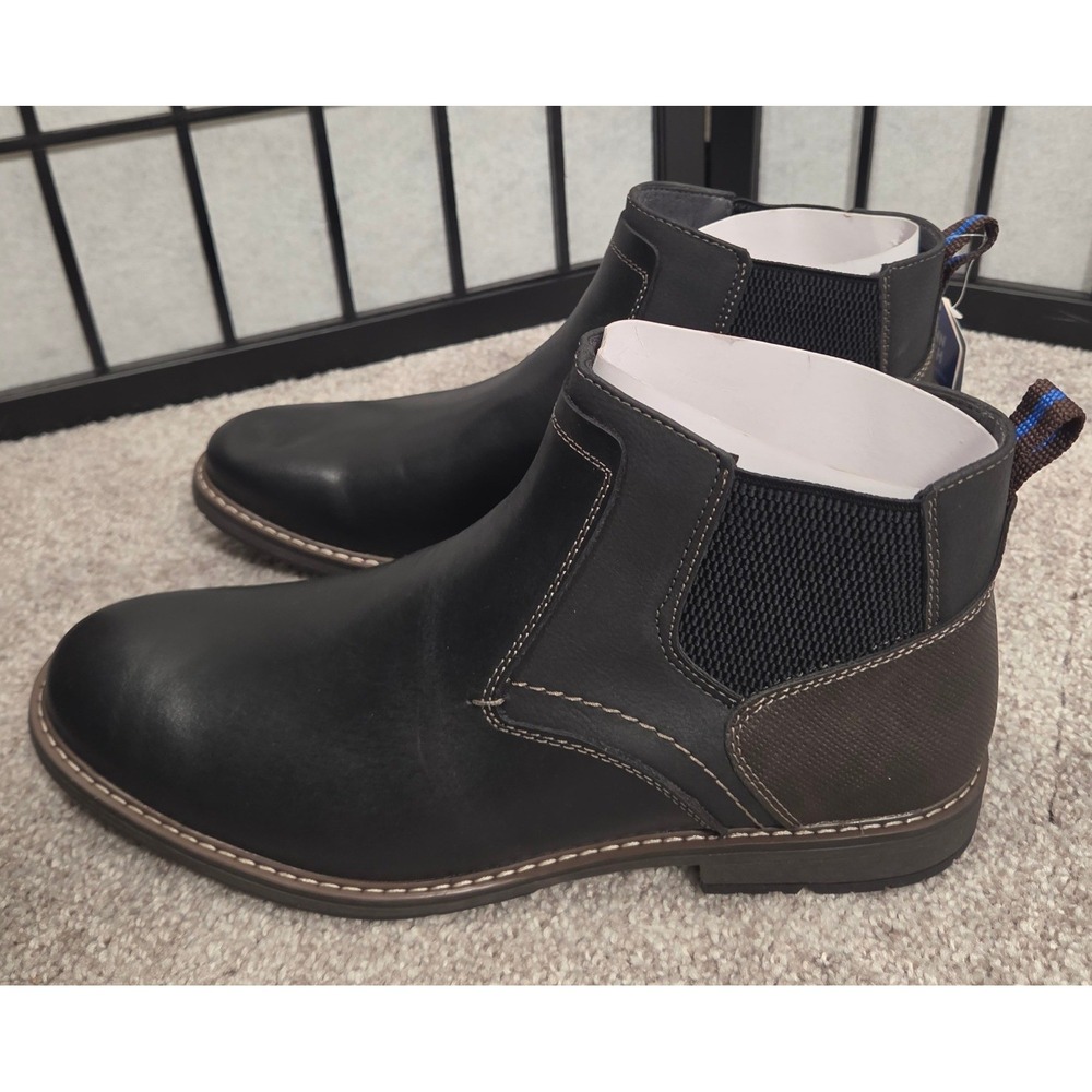 Nunn Bush Mens Chelsea Boots Black Brown Leather Wide Fit 9.5W